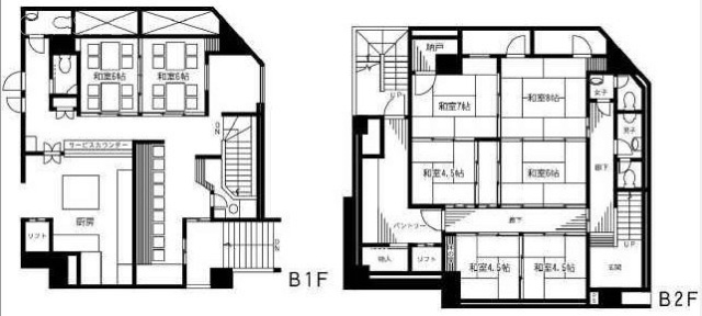 山田屋ビルB1F～B2F 間取り図
