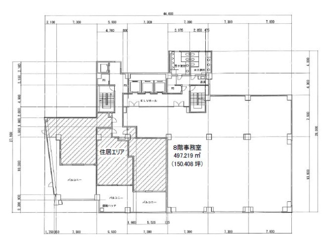 上野NSビル8F 間取り図