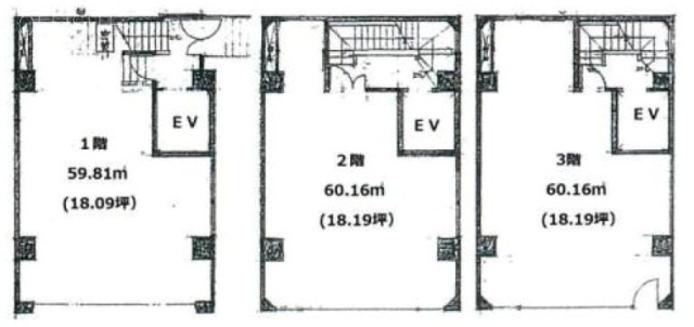 堀川ビル1F～3F 間取り図