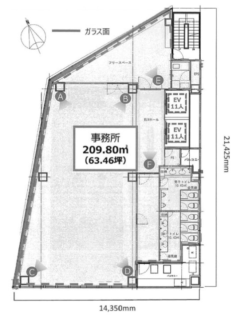 フィルパークTOKYO GINZA SHINTOMI LAB6F 間取り図