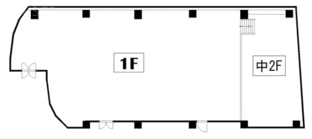 東部横浜ビル1F～中2F 間取り図