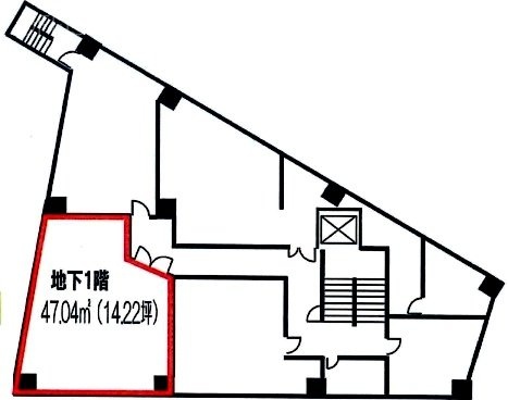 代々木駅前ビルB1F 間取り図