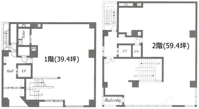 新横浜千歳観光第2ビル1F～2F 間取り図