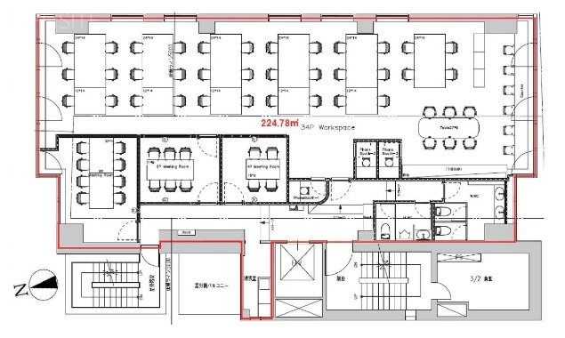 新宿御苑フロントビル2F 間取り図