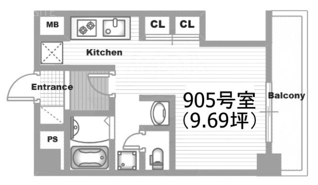 高田馬場ヒルサイドパレス905 間取り図