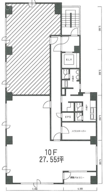 オークビル京橋10F 間取り図