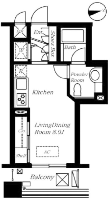 アクシア原宿207 間取り図