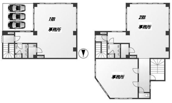 城田ビル1F～2F 間取り図