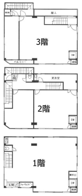 コノコ第2ビル1F～3F 間取り図