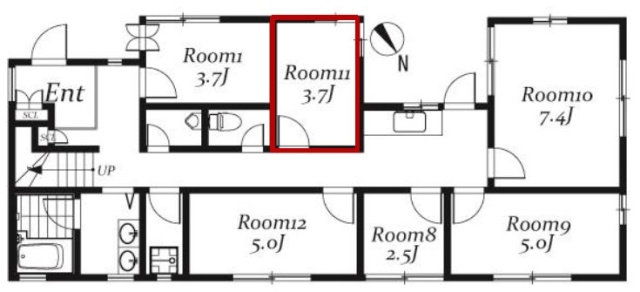 roomーing南青山ハウス11 間取り図