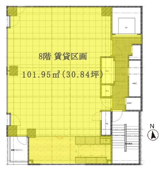 新橋赤レンガ通りビル8F 間取り図