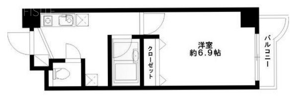 フロンティア恵比寿702 間取り図