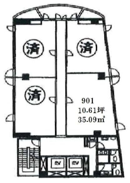 サンケイ(KKK)ビル901 間取り図