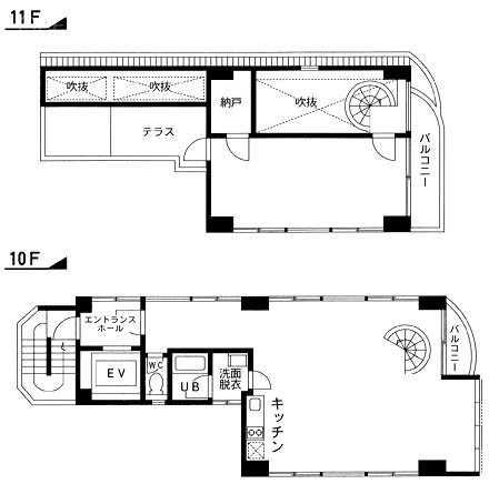 神田Y5森嶋ビル10F～11F 間取り図