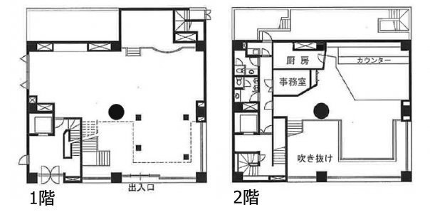 扇町キンガビル1F～2F 間取り図