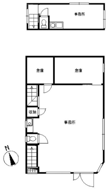 舎人一丁目ビル1F～2F 間取り図