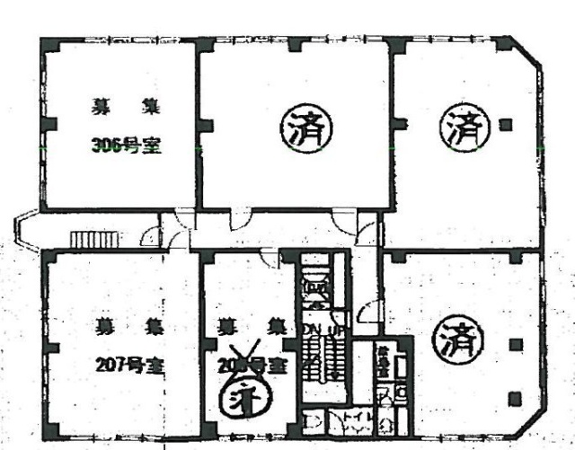 稲穂第1ビル207 間取り図