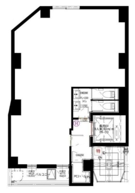 東麻布三丁目ビル4F 間取り図