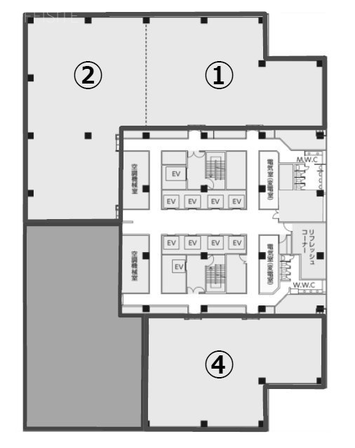 テレコムセンタービル西棟1+2 間取り図