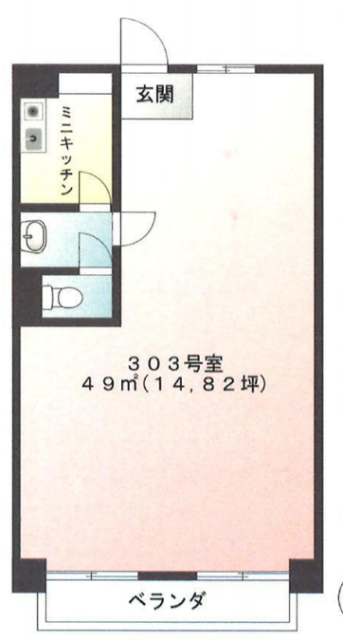 池袋ハイツビル3F 間取り図