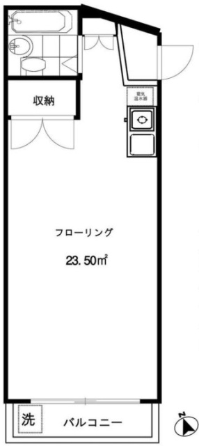 ハイツササキ1F 間取り図