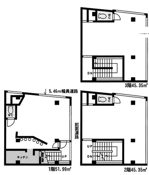 バルビゾン541F～3F 間取り図