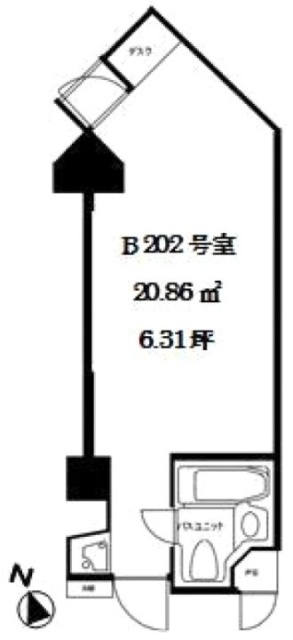 VILLA MODERNA(ビラ・モデルナ)B202 間取り図