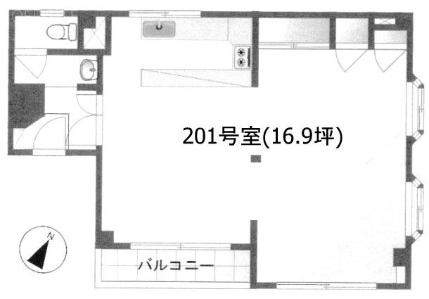 内海ビルⅠ201 間取り図