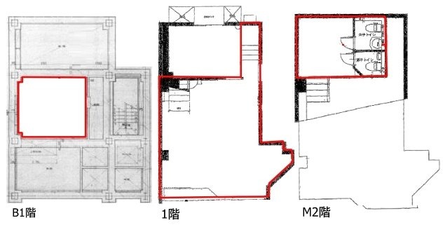 SVAX新宿ビルB館B1F~M2F 間取り図