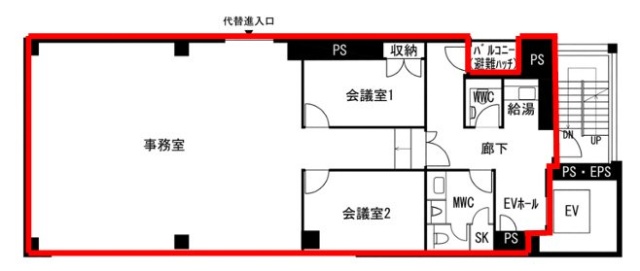 市ヶ谷科学技術イノベーションセンタービル5F 間取り図