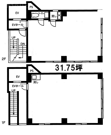 高石ビル1F～2F 間取り図