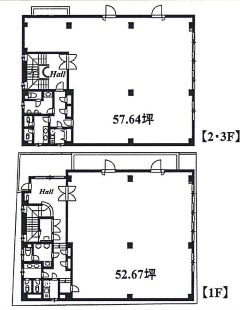 カスヤ第3ビル1F～3F 間取り図