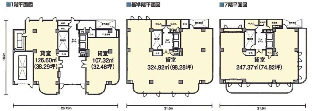 三番町MIDビル1F～7F 間取り図