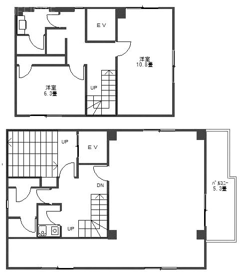 ゼフィロス青山ビル5F～6F 間取り図