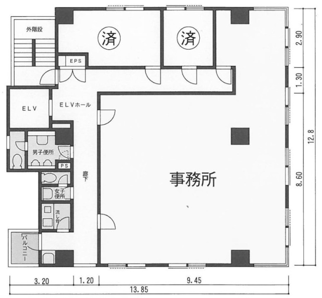 中野ビル5F 間取り図