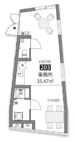 千駄ヶ谷テラス203 間取り図