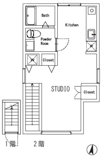 リヨンドール六本木2F 間取り図