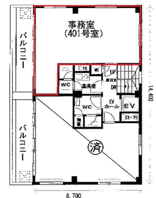 五明館401 間取り図