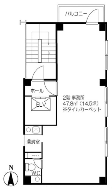KS芝公園ビルⅡ2F 間取り図