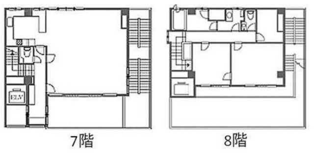 麻布十番コアビル7F～8F 間取り図