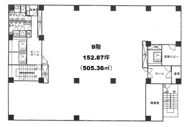 日本橋浜町Kビル9F 間取り図