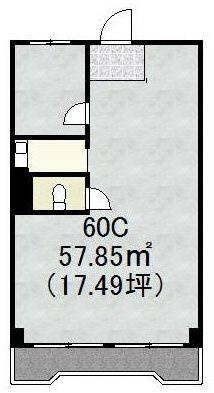 溝呂木第二ビル60C 間取り図