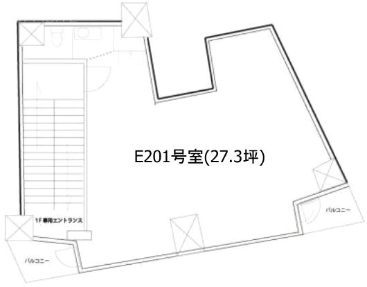 サンクタス市ヶ谷富久町East・westE201 間取り図