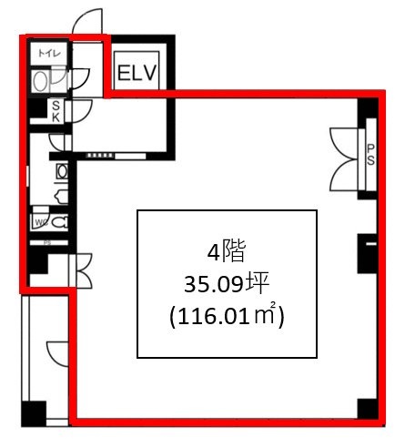 汐留AZビル4F 間取り図
