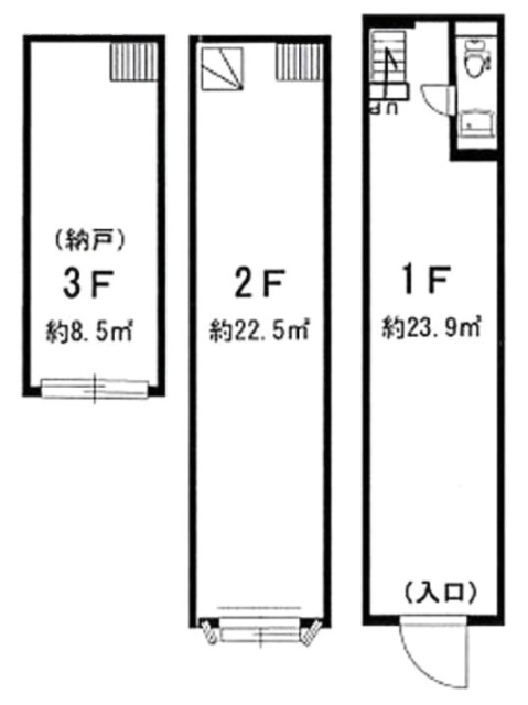 T・Y大山ビル1F～3F 間取り図