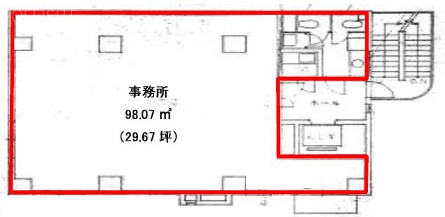 渋谷第一ビル2F 間取り図