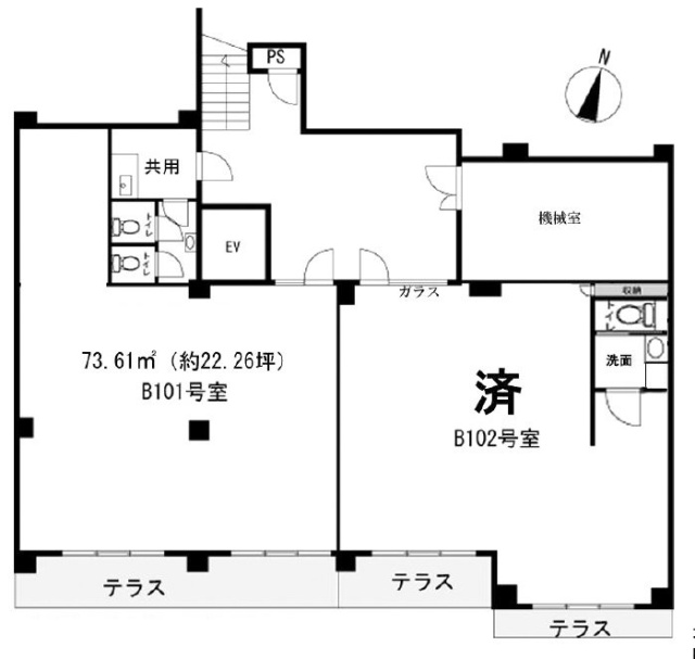 第一太田(A・S)ビルB101 間取り図