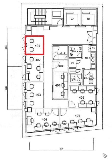 日総第26ビル401 間取り図