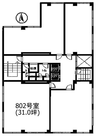 第6カネ長ビル802 間取り図