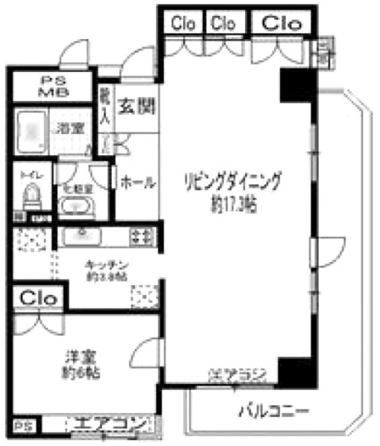 グランドメゾン麻布一の橋ビル604 間取り図